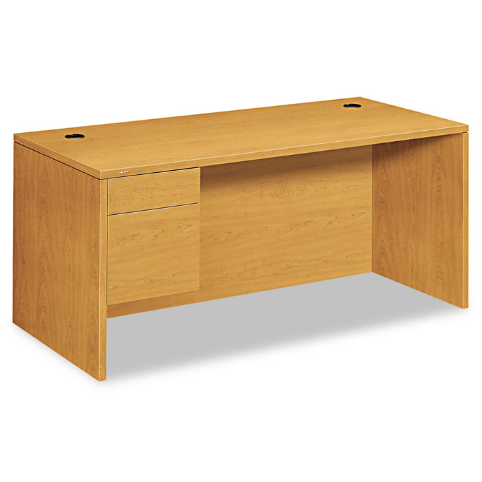 HON 10500 Series "L" Workstation Single Pedestal Desk, 66" x 30" x 29.5", Harvest