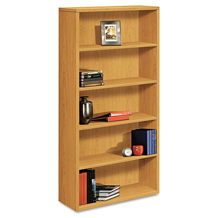 HON 10500 Series Laminate Bookcase, Five-Shelf, 36w x 13.13d x 71h, Harvest