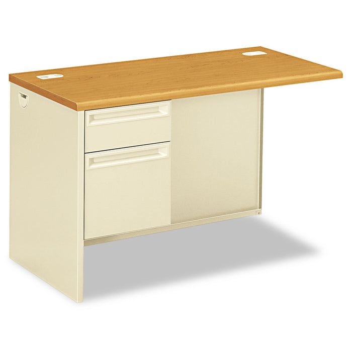 HON 38000 Series Flush Return, Left, 48w x 24d x 29.5h, Harvest/Putty
