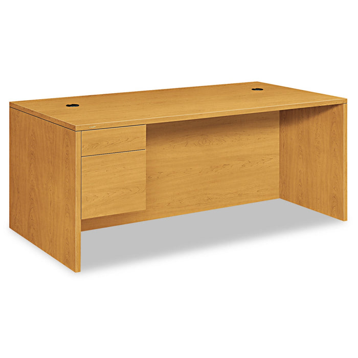 HON 10500 Series "L" Workstation Single Pedestal Desk with 3/4 Height Pedestal, 72" x 36" x 29.5", Harvest