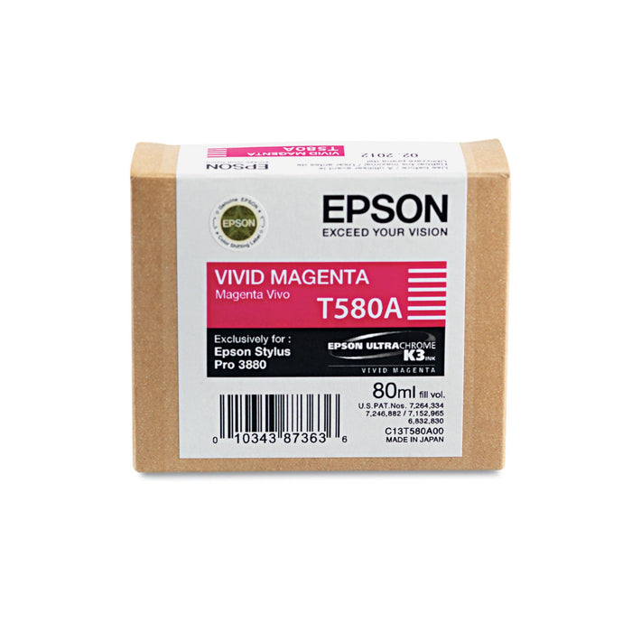 Epson T580A00 UltraChrome K3 Ink, Vivid Magenta