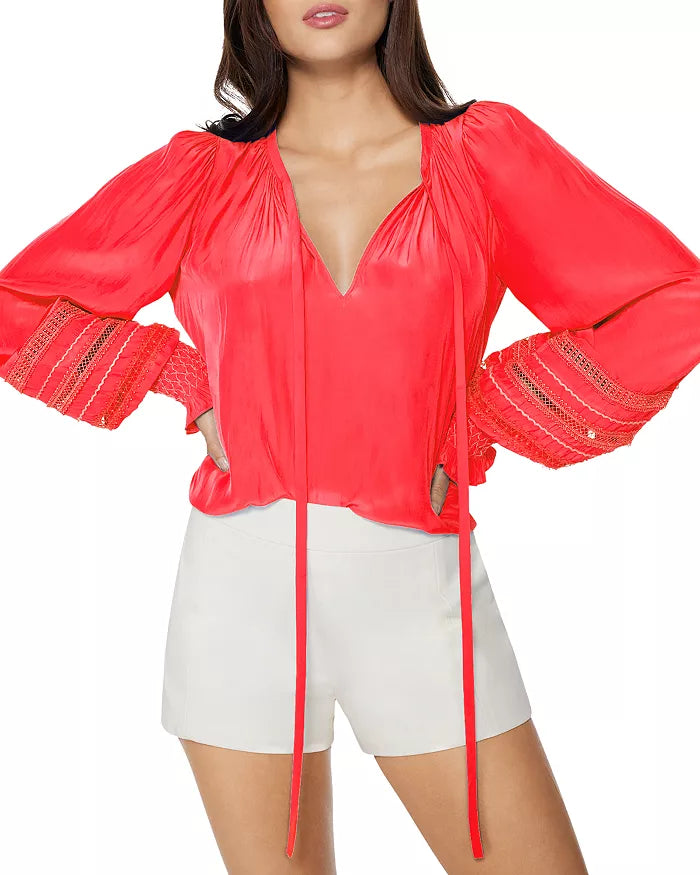 Ramy Brook Henri Embroidered Blouse, Size XS by Vanessa Jane