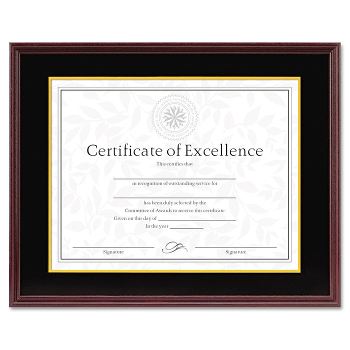 DAX Hardwood Document/Certificate Frame w/Mat, 11 x 14, 8.5 x 11, Mahogany