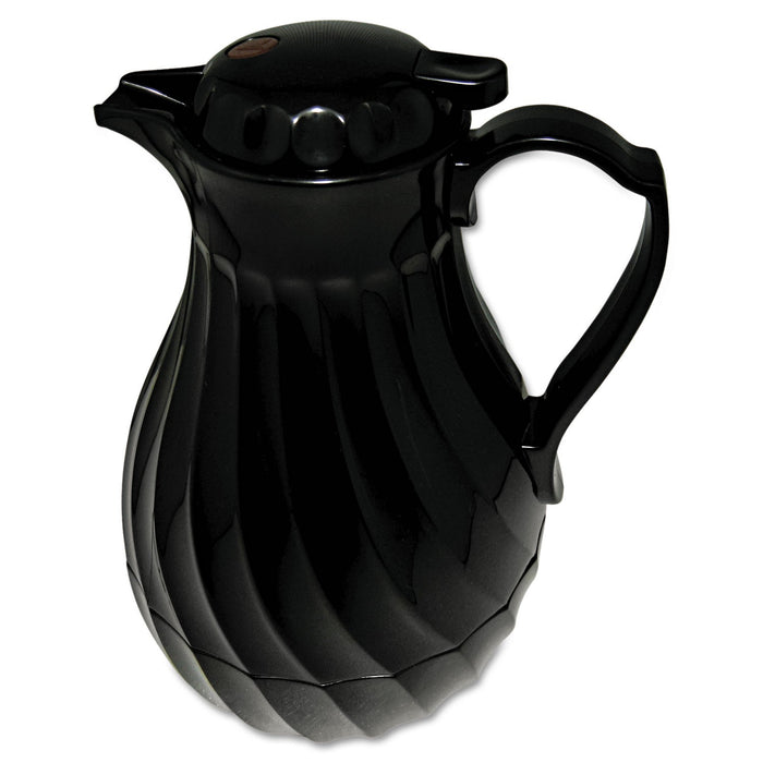 Hormel Poly Lined Carafe, Swirl Design, 40 oz, Black