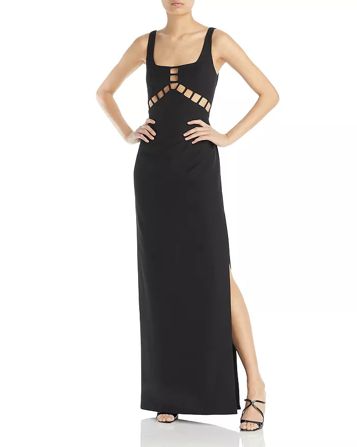 Aidan by Aidan Mattox Cutout Square Neck Gown by Vanessa Jane