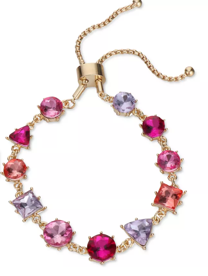 Inc International Concepts Gold-Tone Multicolor Crystal & Stone Slider Bracelet by Vanessa Jane