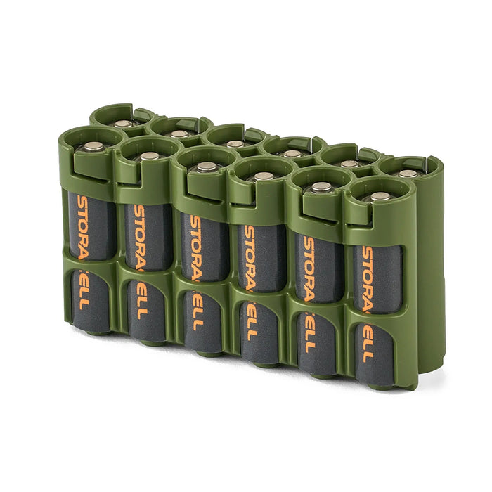 12 AA Pack Battery Caddy (Military Green) by Storacell