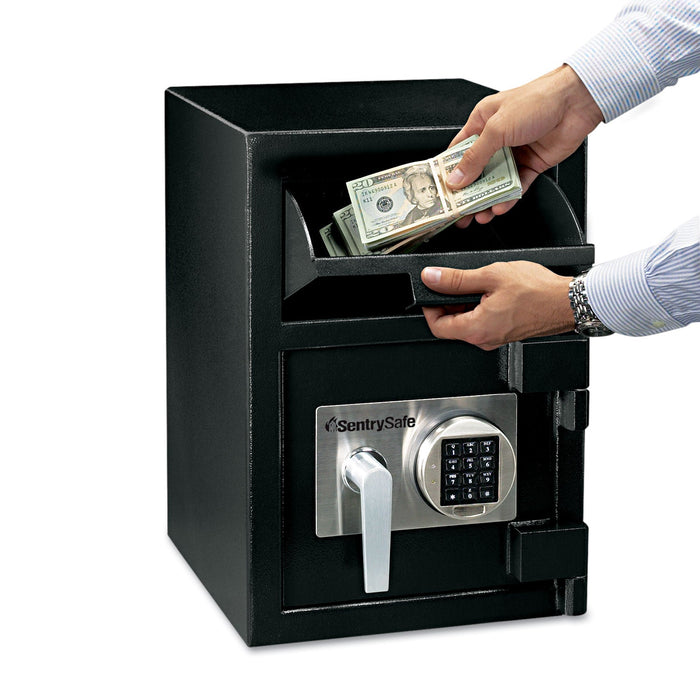 Sentry Digital Depository Safe, Large, 0.94 cu ft, 14w x 15.6d x 20h, Black