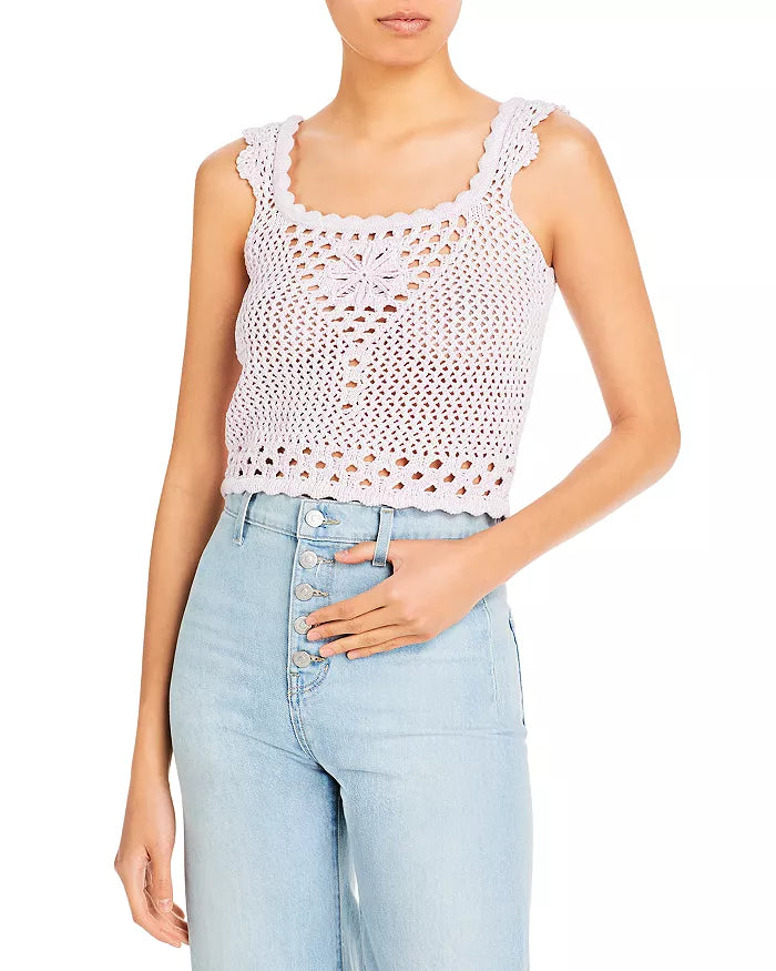 Aqua Crochet Crop Top by Vanessa Jane