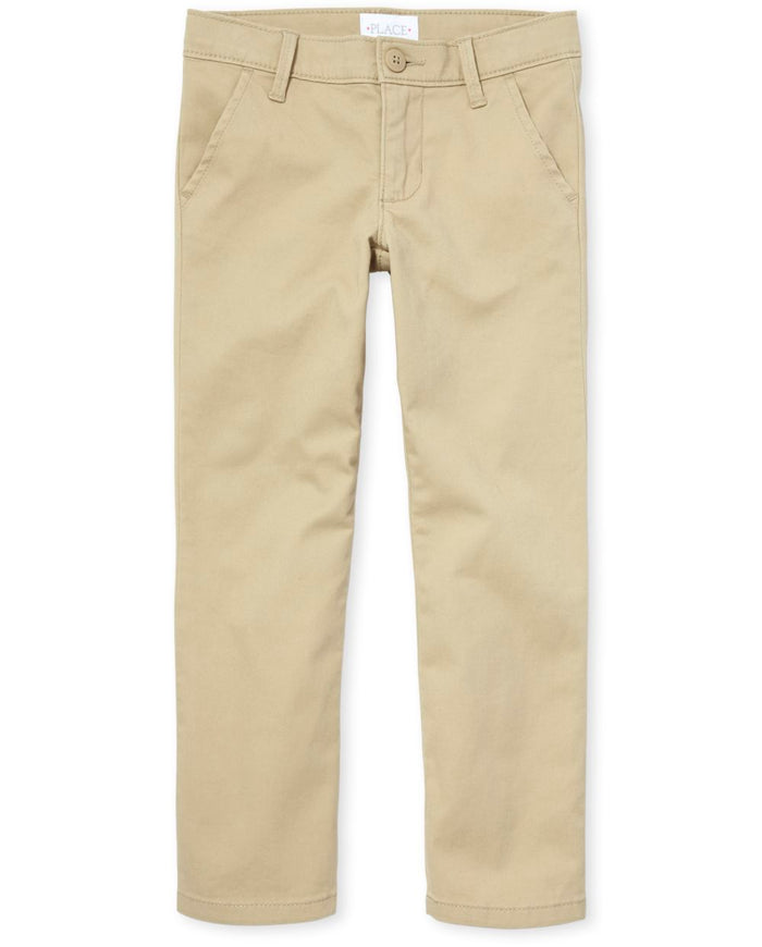 The Childrens Place Girls Uniform Stretch Skinny Chino Pants in Tan | Size 10 | by Vanessa Jane