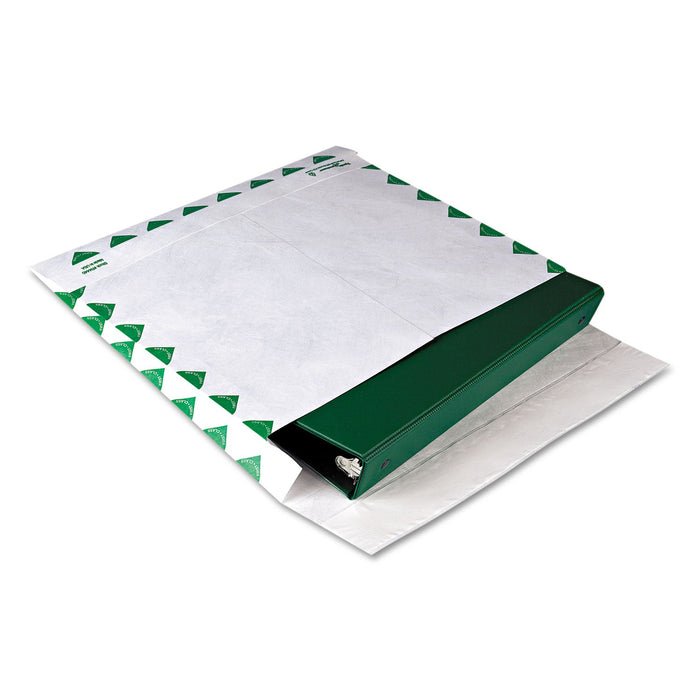 Survivor Heavy 18 lb Tyvek Open End Expansion Mailers, First Class, #13 1/2, Square Flap, Redi-Strip Closure, 10 x 13, White, 100/CT