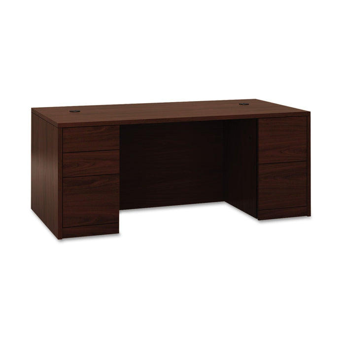 HON 10500 Series Double Pedestal Desk with Full Pedestals, 72" x 36" x 29.5", Mahogany