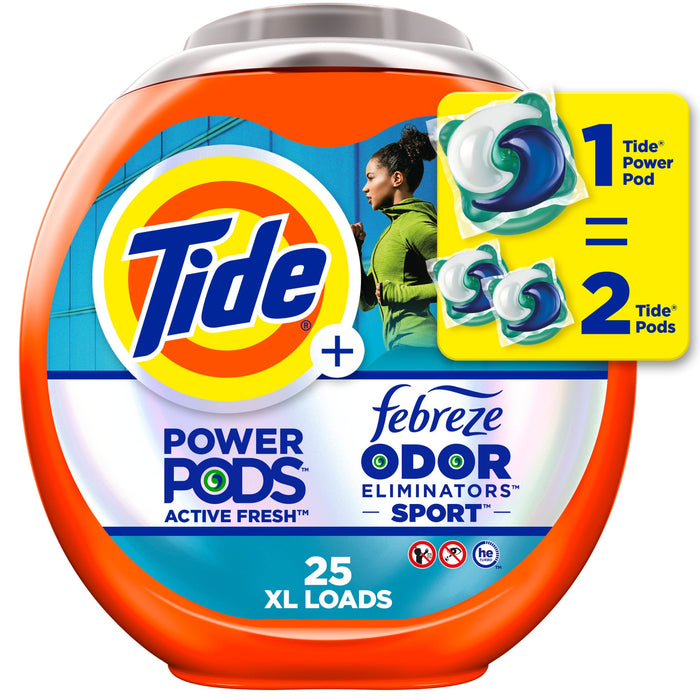 Tide Power Pods Laundry Detergent Pacs With Febreze Sport, 25 Count, 40 Oz by Pasteur Pharmacy