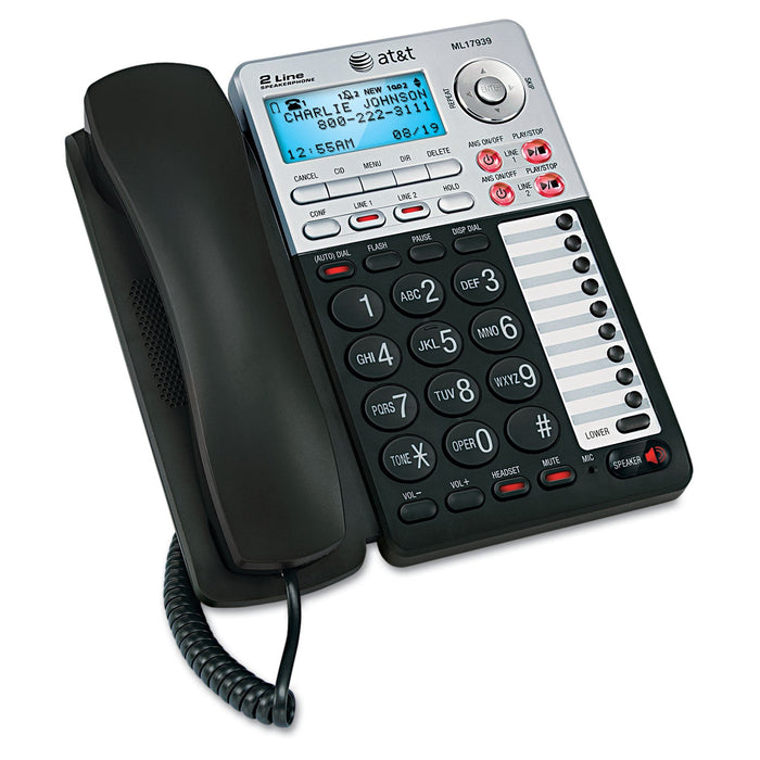 AT&T ML17939 Two-Line Speakerphone with Caller ID and Digital Answering System