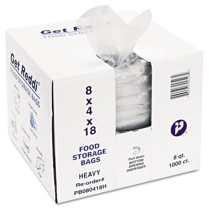 Inteplast Group Food Bags, 8 qt, 1 mil, 8" x 18", Clear, 1,000/Carton