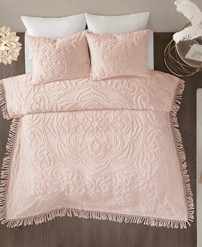 Madison Park Virginia Medallion Fringe 3-Pc. Quilt Set, King/California by Vanessa Jane