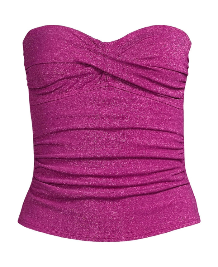Lands End Womens Shine Wrap Bandeau Tankini Swimsuit Top, Size 2 by Vanessa Jane