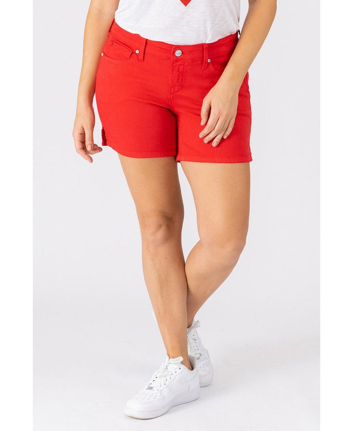 Slink Jeans Plus Size Color Shorts with Side Vents - Rose Red, Size 22 by Vanessa Jane
