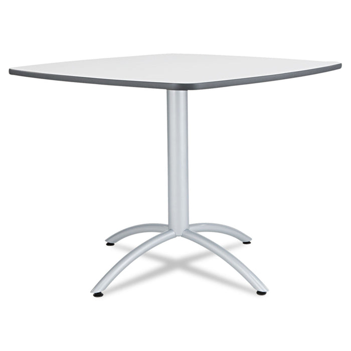 Iceberg CafeWorks Table, Cafe-Height, Square Top, 36w x 36d x 30h, Gray/Silver