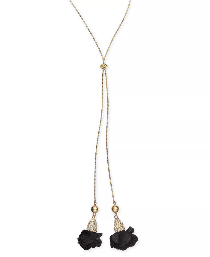 Inc Fabric-Flower 37 Inches Lariat Necklace by Vanessa Jane