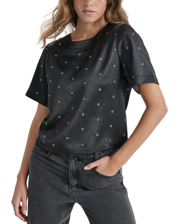 Dkny Grommet Embellished Top, XXS by Vanessa Jane