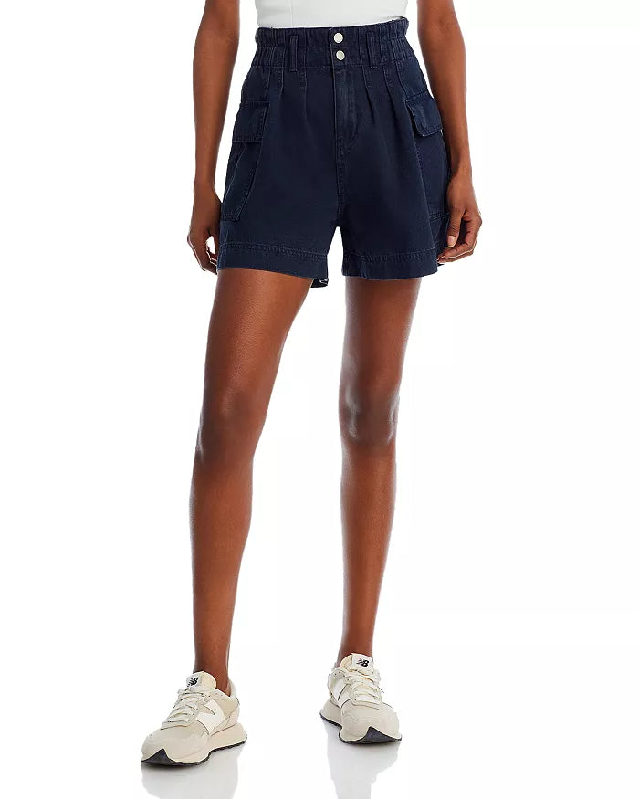 Blank NYC Womens Cotton Blend Utility High-Waist Shorts by Vanessa Jane