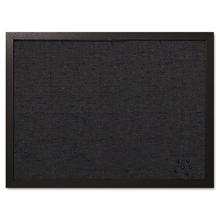 MasterVision Designer Fabric Bulletin Board, 24 x 18, Black Fabric/Black Frame