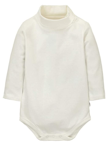 CuteOn Baby Boys Girls Solid Turtleneck Cotton Bodysuit, Beige 6 Months by Vanessa Jane