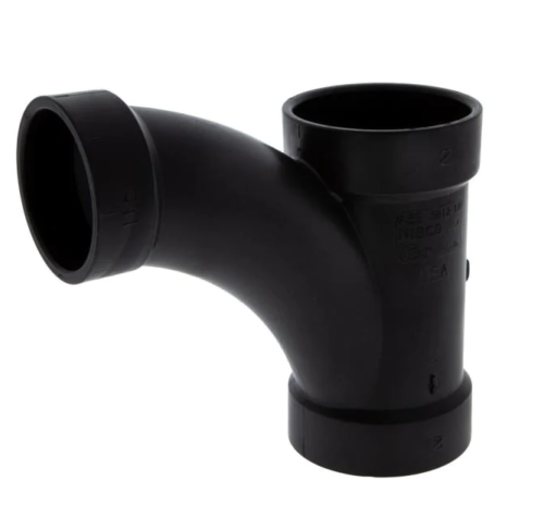 Lot of 2 Nibco 2 in. X 2 in. X 1-1/2 in. ABS DWV All Hub Long-Sweep Sanitary Tee by Vanessa Jane
