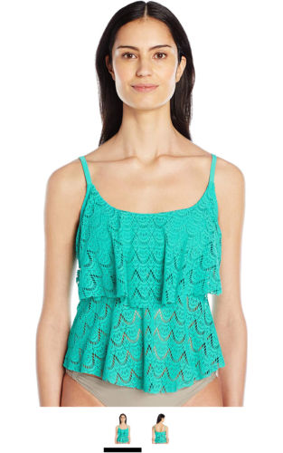 Ocean Avenue Womens Crochet Tiered Tankini, Size Small by Vanessa Jane