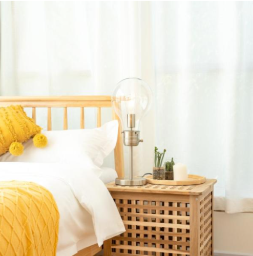 Merra 17 in. Dark Nickel Bulb-in-a-Bulb Table Lamp by Vanessa Jane