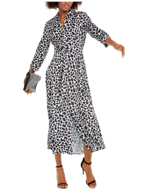 Inc Animal-Print Maxi Shirtdress, Size 8 by Vanessa Jane