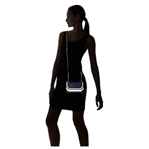 Calvin Klein Tessie Calf Split Leather Flap Over Small Crossbody, Navy combo by Vanessa Jane