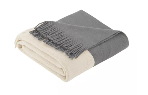 Ink? Stockholm Color Block Faux Cashmere Ultra Soft Cozy with Fringe Tassels by Vanessa Jane