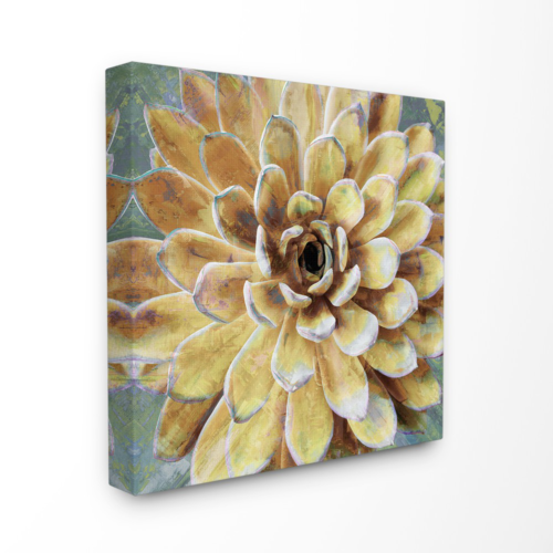 The Stupell Home Decor Collection Yellow Painted Botanical Succulent Bloom Paint by Vanessa Jane
