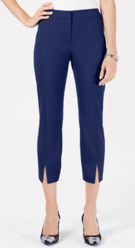 Alfani Cropped Vented Slim-Leg Pants, Size 10 by Vanessa Jane