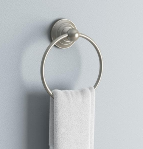 Delta Starmount Towel Ring in SpotShield Brushed Nickel by Vanessa Jane