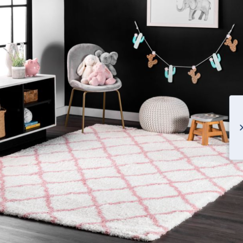 Rugs USA Baby Pink Diamond 4 x 6 Area Rug by Vanessa Jane