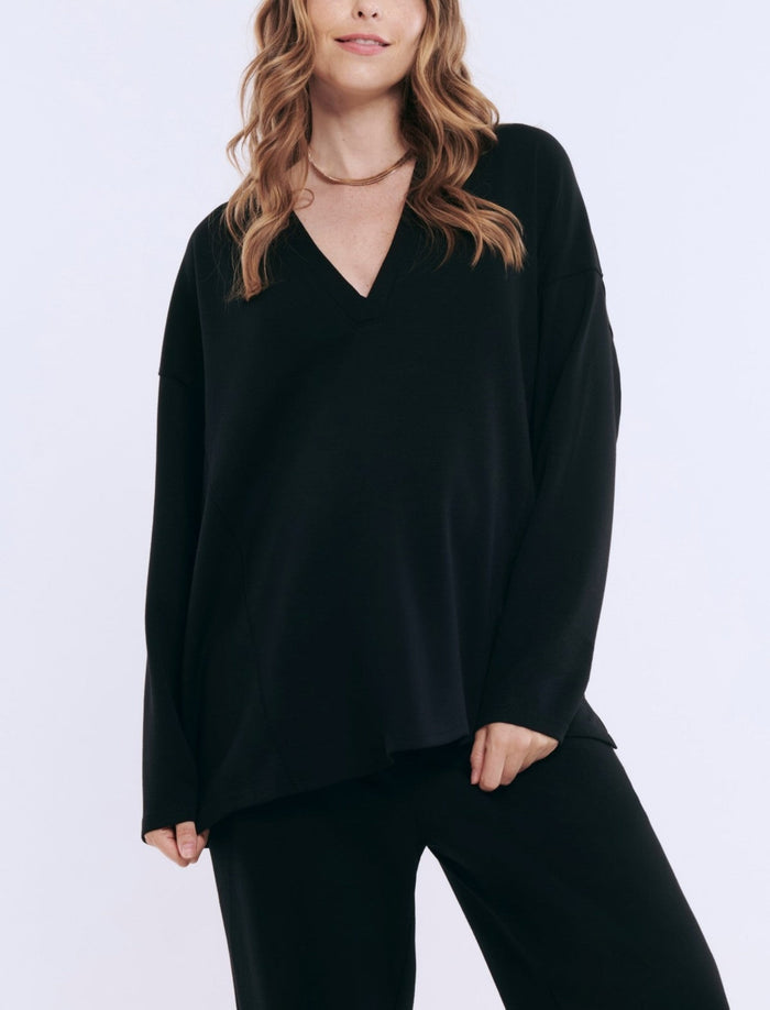 Motherhood Maternity V-Neck Pullover Scuba Hoodie - Small by Vanessa Jane