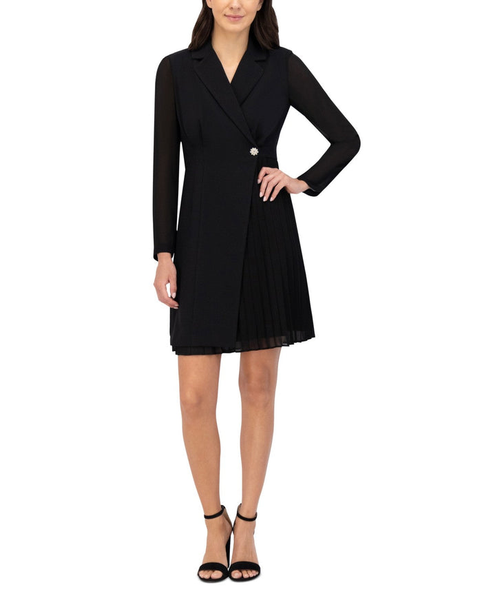 Vince Camuto Signature-Stretch Pleated-Chiffon Dress, Size 10 by Vanessa Jane