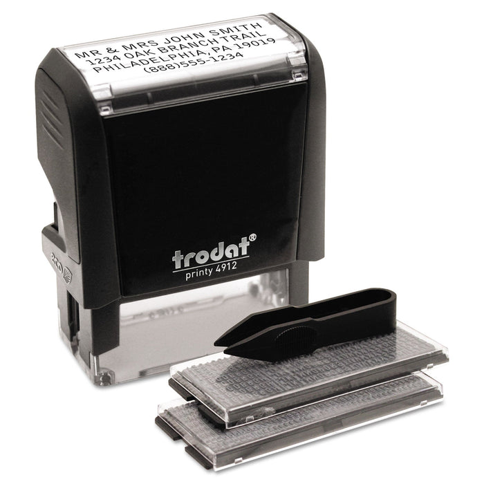 Trodat Printy Do It Yourself Self-Inking Message Stamp, 0.75" x 1.88", Black