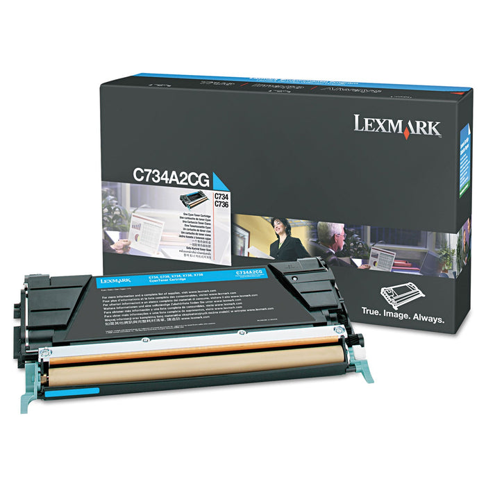 Lexmark C734A2CG Toner, 6,000 Page-Yield, Cyan