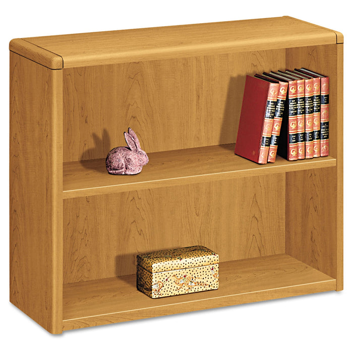 HON 10700 Series Wood Bookcase, Two-Shelf, 36w x 13.13d x 29.63h, Harvest