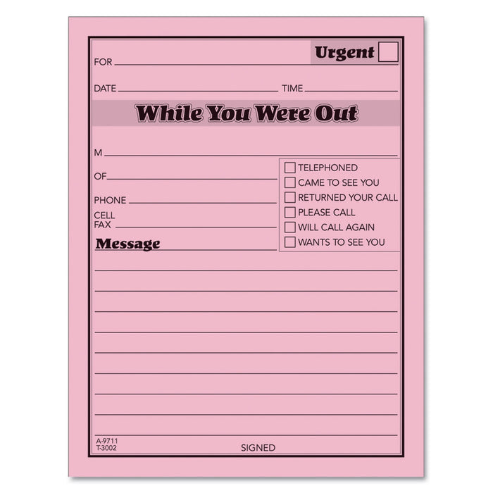 TOPS While You Were Out, One-Sided, 4.25 x 5.5, 1/Page, 50 Forms/Pad, Dozen