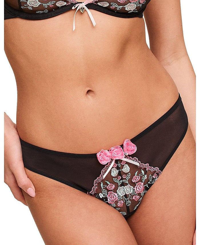 Adore Me Levana Womens Brazilian Panty - Floral Black, Large by Vanessa Jane