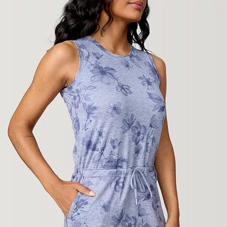 Free Country Womens Shirttail Dress - Medium Grey Blooms, Small by Vanessa Jane