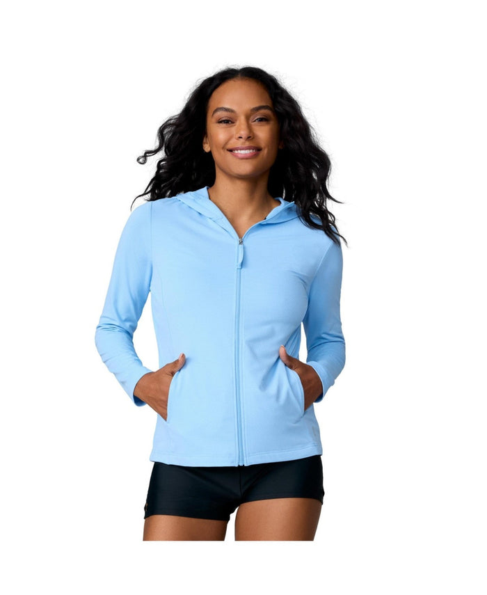 Free Country WomenS SunFree Full Zip UPF Sunshirt Cloud Large by Vanessa Jane