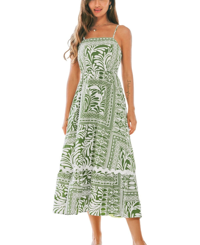 Cupshe Womens Sage Woods Floral Maxi Beach Dress , small by Vanessa Jane