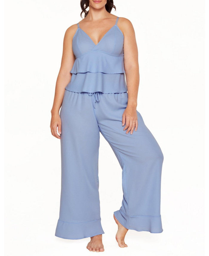Adore Me Plus Size Brigita Pajama Cami and Pants Set - 3X Blue by Vanessa Jane