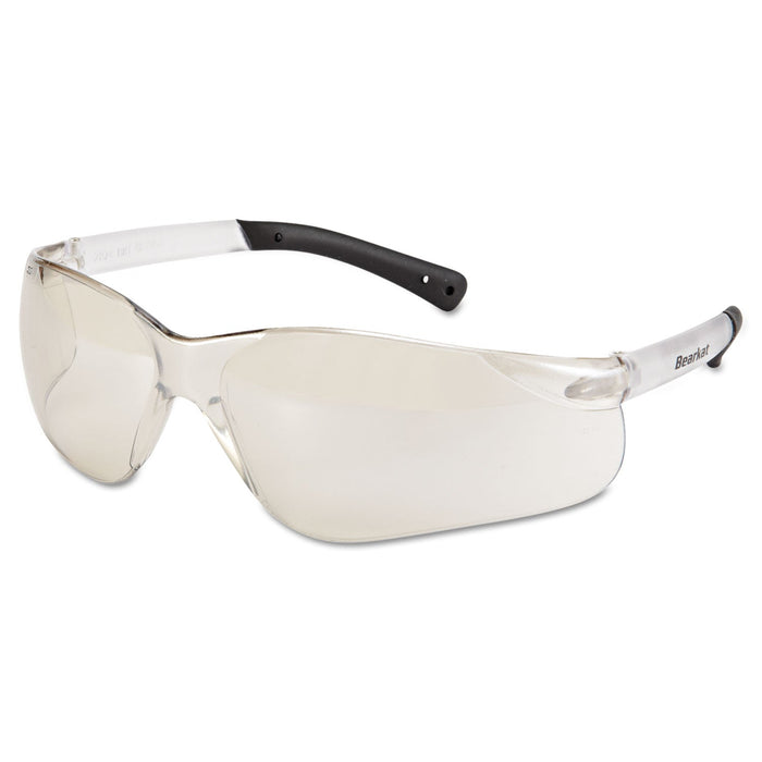 MCR BearKat Safety Glasses, Frost Frame, Clear Mirror Lens